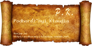 Podhorányi Klaudia névjegykártya
